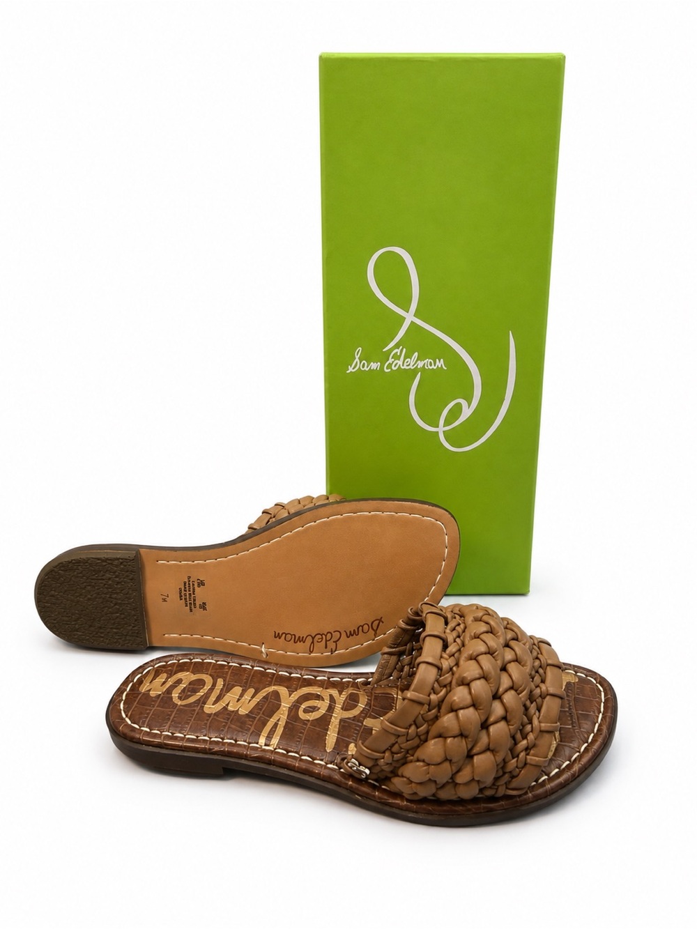 Sam Edelman Giada Tan Braided Slide Sandals NIB